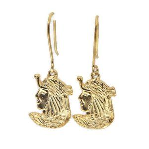 14k Yellow Gold Nefertiti Earrings